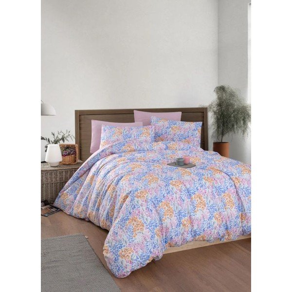 Różowo-fioletowa pościel dwuosobowa z prześcieradłem (4-częściowa) 160x220 cm Colorful – Mila Home-image-2