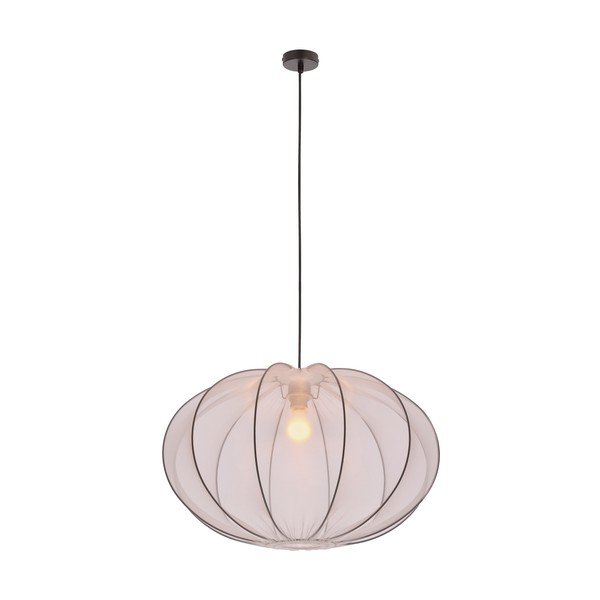 Biała lampa wisząca z tekstylnym kloszem ø 60 cm Mellow – Candellux Lighting-image-3