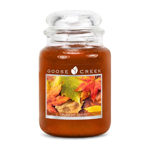 Świeczka zapachowa w szklanym pojemniku Goose Creek Szeleszczące liście, 150 godz. palenia