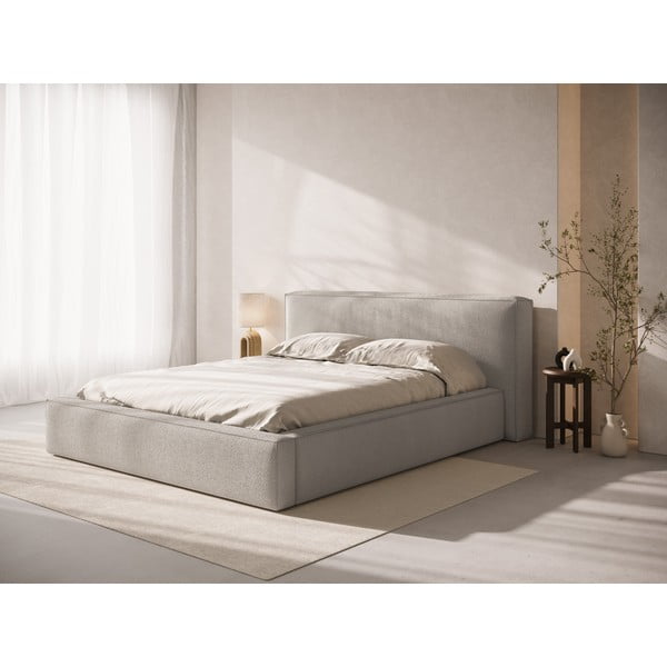 Jasnoszary tapicerowany zagłówek 249x100 cm Olivia – Micadoni -image-1