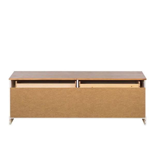 Biała szafka pod TV z litego drewna sosnowego 137x47 cm Anita – Støraa-image-4