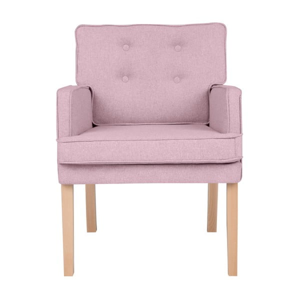 Różowy fotel z podłokietnikami Micadoni Home Mista