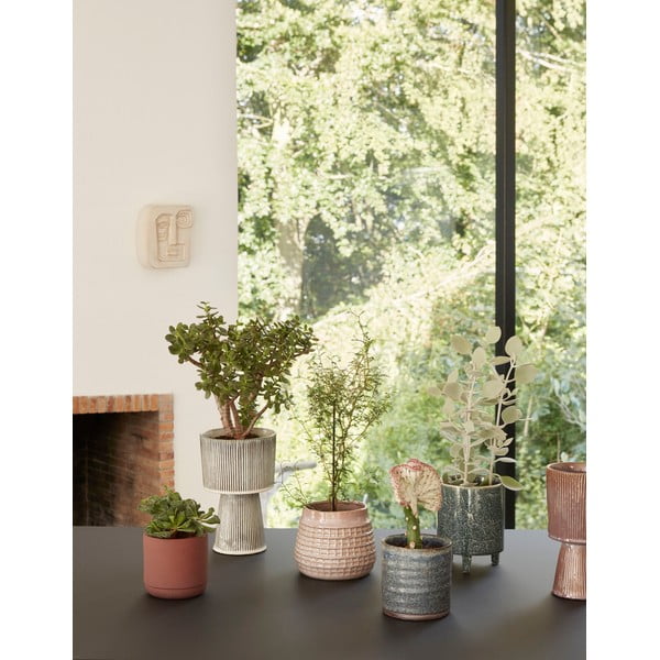 Zestaw 2 czarno-beżowych ceramicznych doniczek Hübsch Pot-image-2