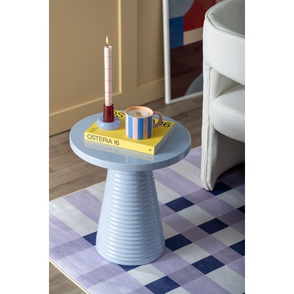 Metalowy okrągły stolik ø 40 cm Catania Ribbed – Leitmotiv-image-1