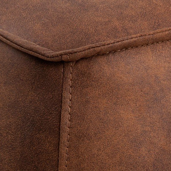 Karmelowobrązowy puf z imitacji skóry Actona Mie, 40x40 cm-image-2