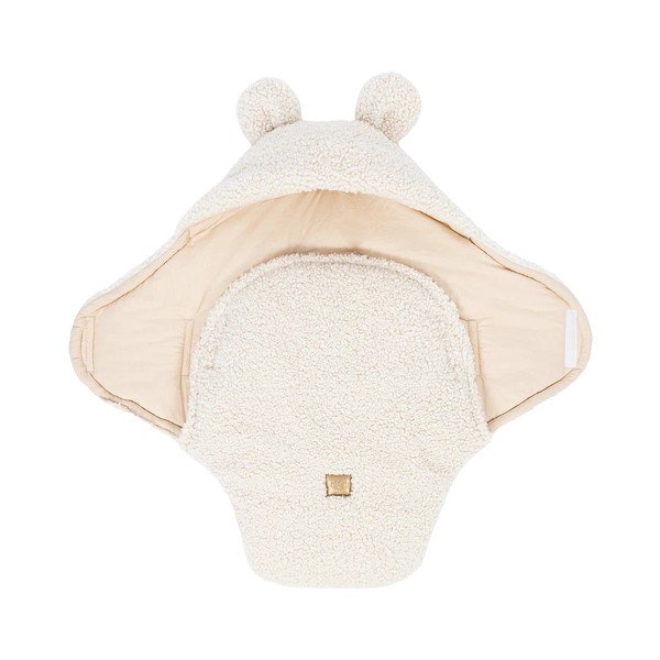 Kremowy rożek niemowlęcy z materiału sherpa 45x80 cm – Meowbaby-image-2