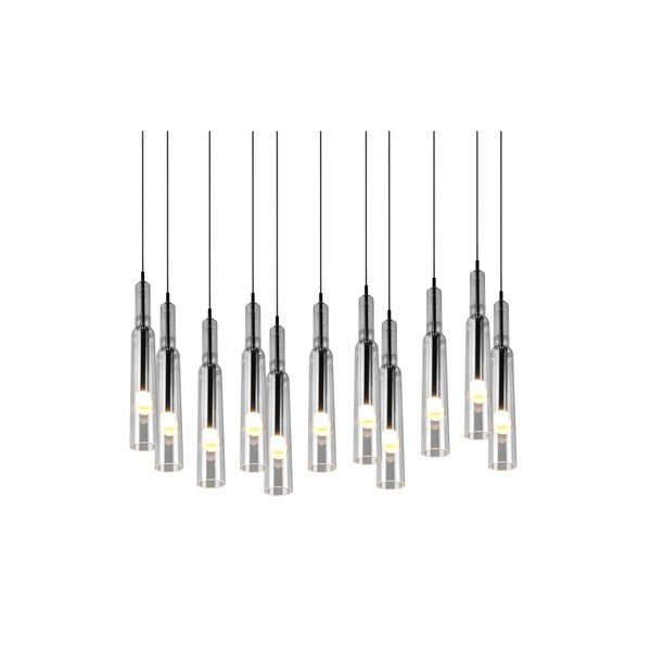 Lampa wisząca LED w czarno-srebrnym kolorze ze szklanym kloszem Lucent – Trio Select-image-2