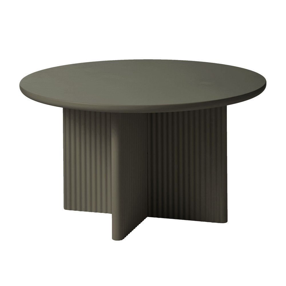 Okrągły stolik w kolorze khaki ø 80 cm Palma – Unique Furniture