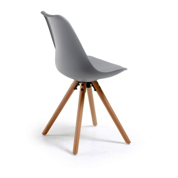 Szare krzesło z bukowymi nogami loomi.design Lumos-image-1