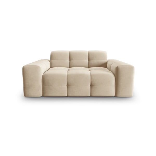 Beżowa aksamitna sofa 156 cm Kendal – Micadoni Home