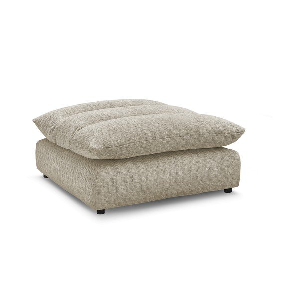 Beżowy podnóżek z tkaniny szenilowej Neil – Bobochic Paris