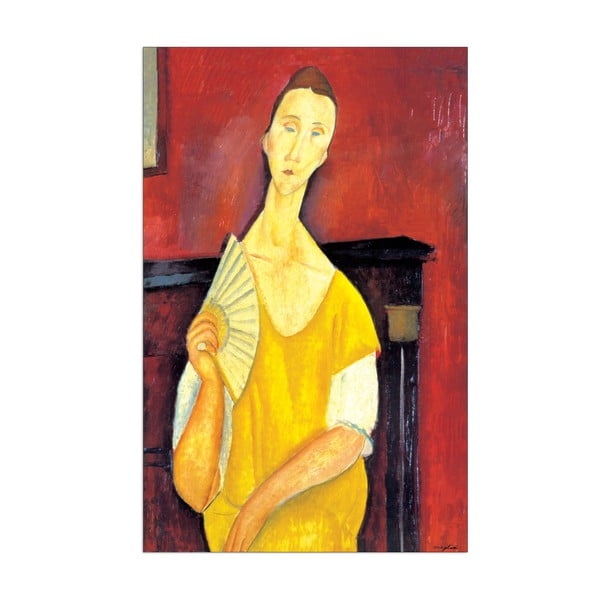 Obraz Amedeo Modigliani - Woman with a fan, 64x100 cm