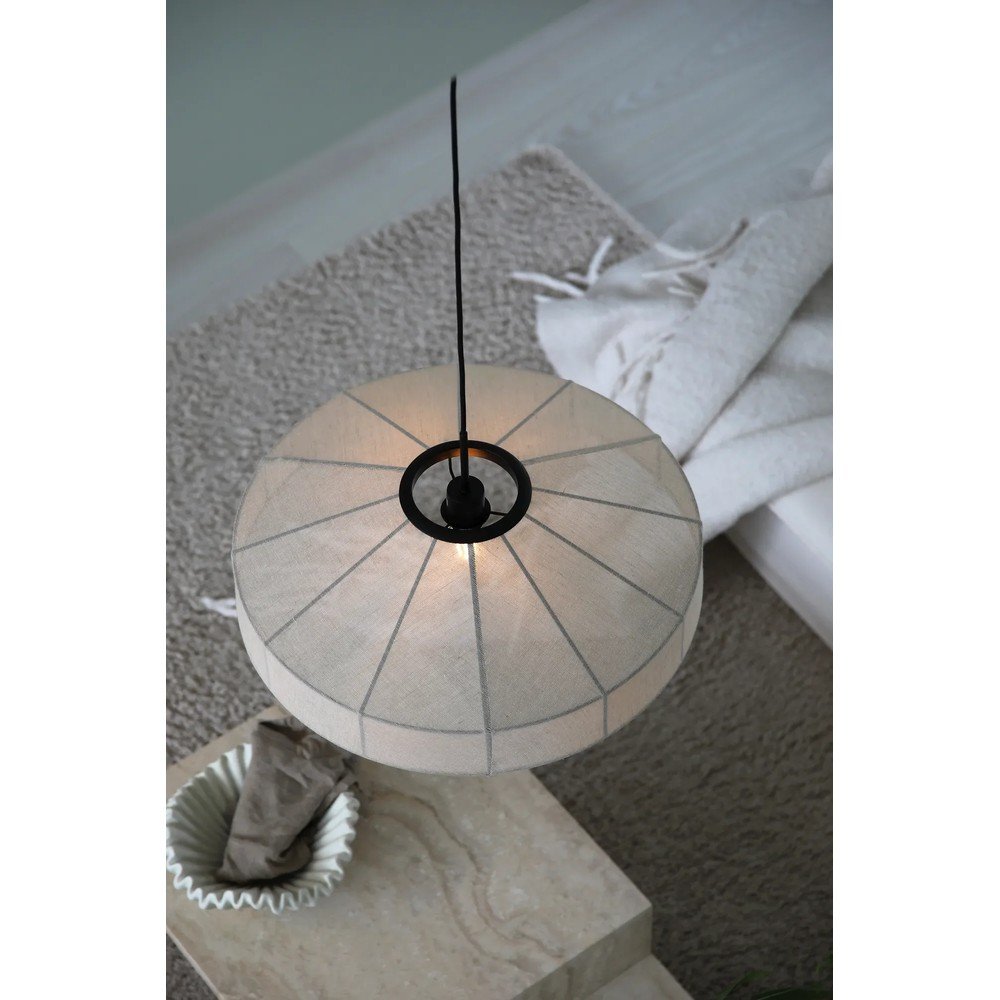 Czarno-biała lampa wisząca z tekstylnym kloszem ø 57 cm Alia – Markslöjd (zdjęcie 5)