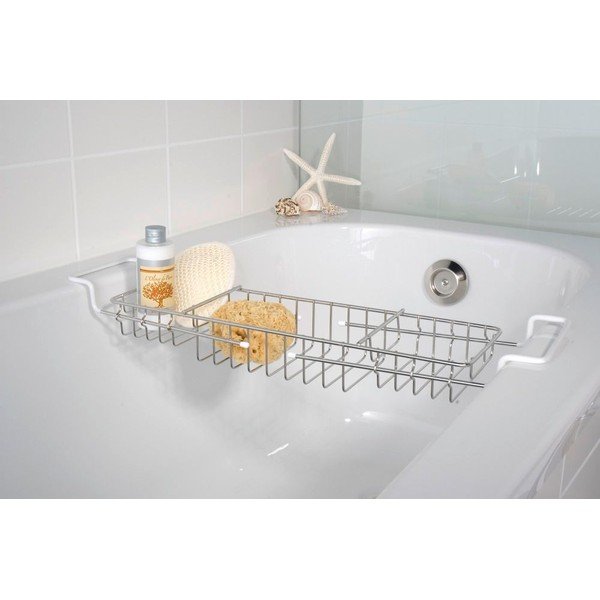 Łazienkowy organizer na wannę ze stali nierdzewnej Wenko Bringing, dł. 58,5 cm-image-1