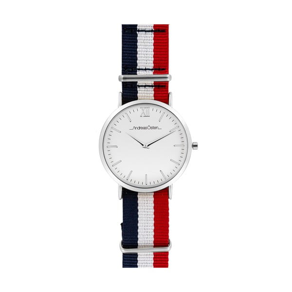 Zegarek męski z niebiesko-czerwono-białym paskiem Andreas Östen Trico Lungo II