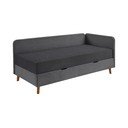 Ciemnoszare tapicerowane łóżko ze schowkiem 90x200 cm Cabana – Meise Möbel