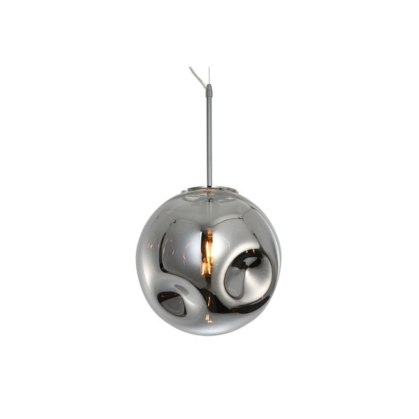 Lampa wisząca z dmuchanego szkła w kolorze srebra Leitmotiv Pendulum