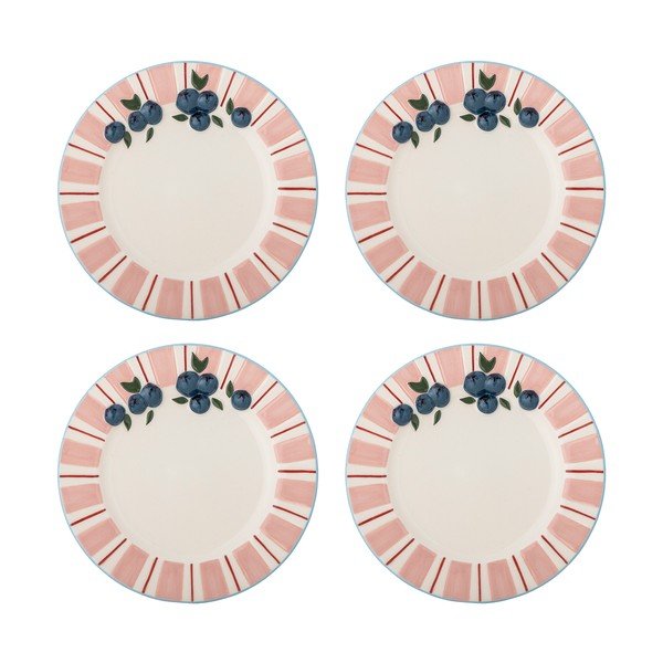 Różowe/kremowe kamionkowe talerze zestaw 4 szt. deserowe ø 20,5 cm Carry – Bloomingville
