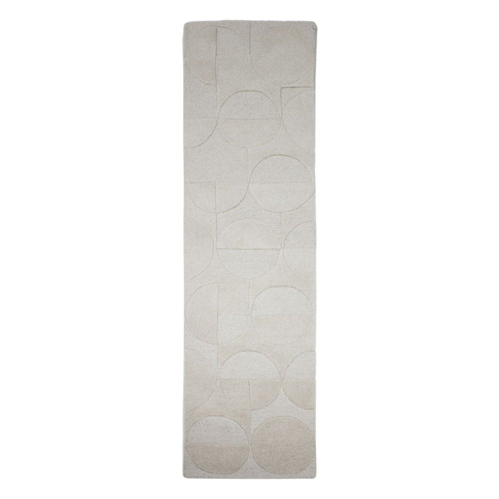 Wełniany chodnik tkany ręcznie w kolorze kości słoniowej 60x230 cm Gigi – Flair Rugs