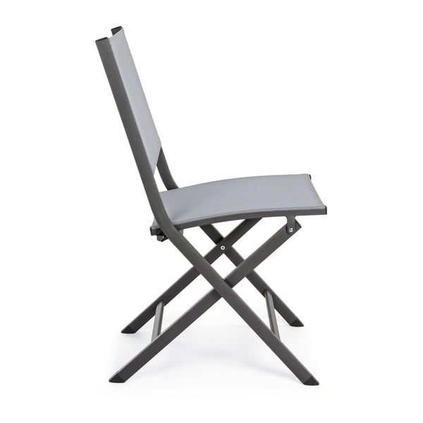 Szare metalowe krzesło ogrodowe Elin   – Bizzotto-image-3
