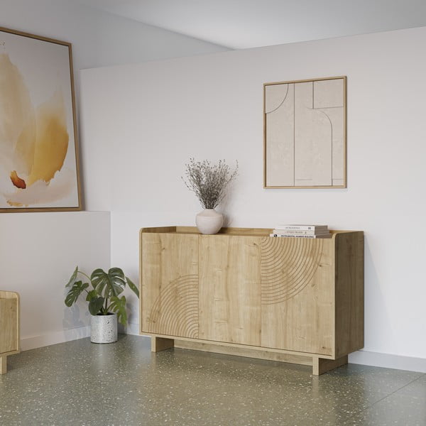 Komoda w dekorze dębu w naturalnym kolorze 140x80x40 cm Daira – Marckeric-image-2