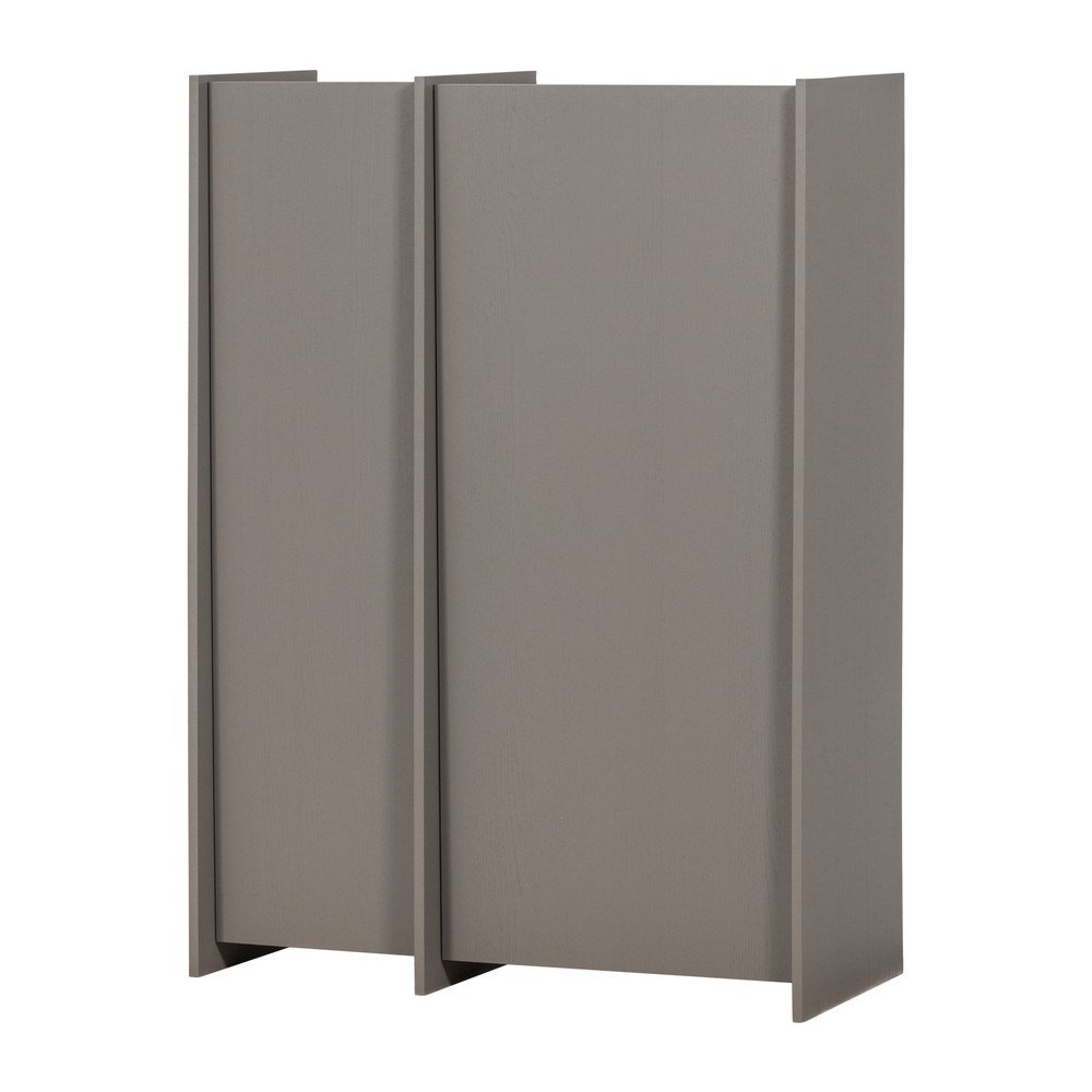 Szara szafka w dekorze jesionu 102x140x44 cm Brock – WOOOD
