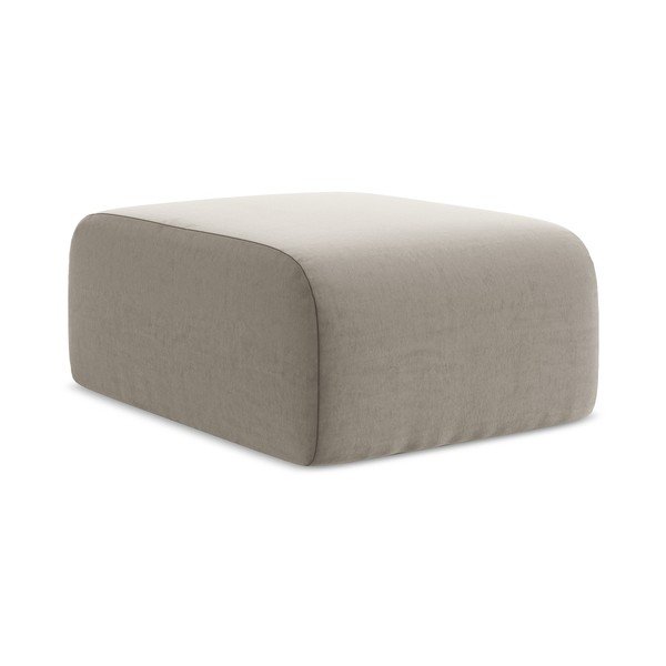 Jasnobrązowy aksamitny podnóżek Lani – Makamii