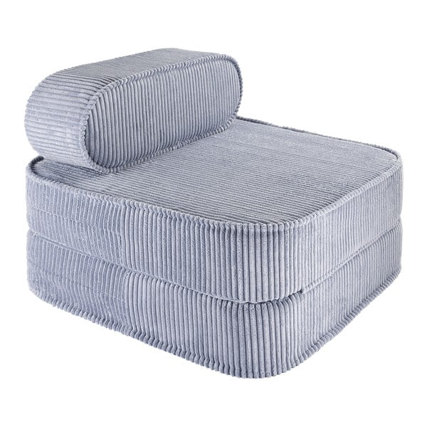 Niebieski sztruksowy fotel dziecięcy Flip – Wigiwama