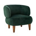 Ciemnozielony aksamitny fotel typu uszak Ruperta – Bloomingville