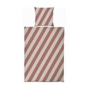 Ceglasto-beżowa pościel jednoosobowa z satyny bawełnianej 140x200 cm Diagonal – Mette Ditmer Denmark