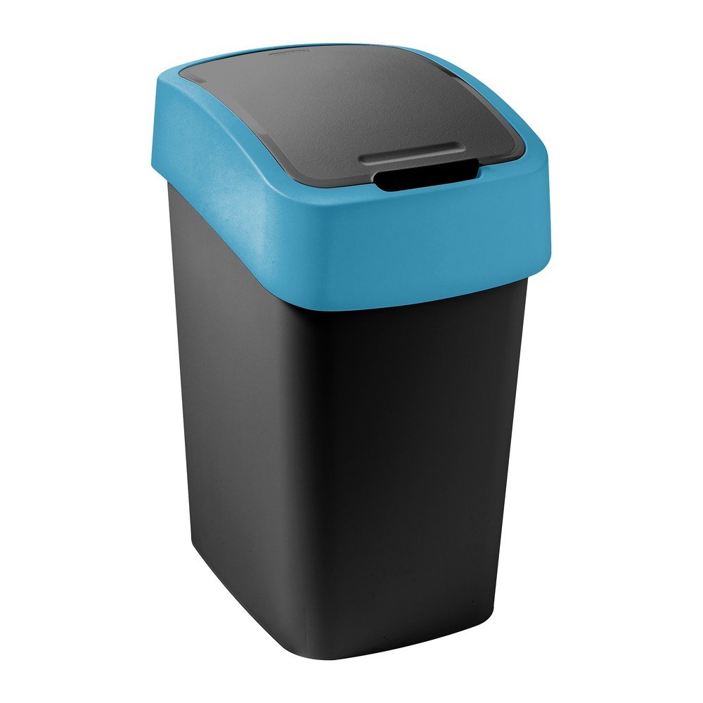 Czarny/niebieski plastikowy kosz na śmieci do segregacji odpadów 9 l Flip Bin – Curver
