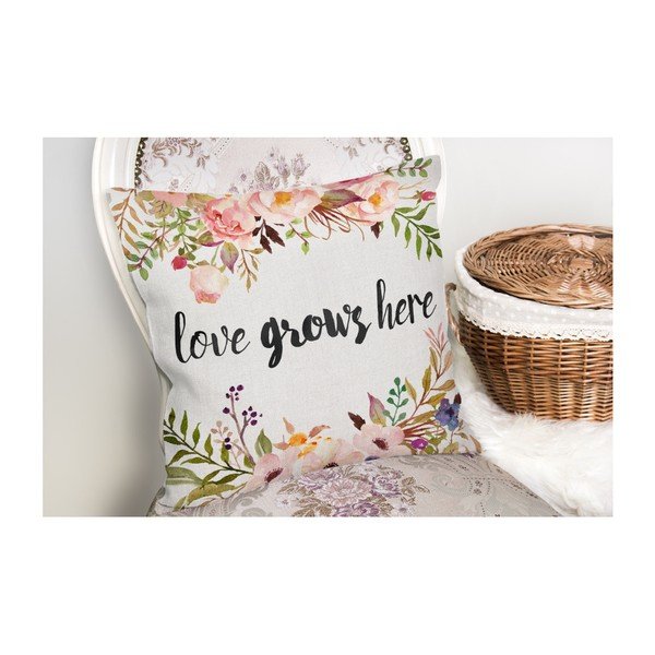 Poszewka na poduszkę z domieszką bawełny Minimalist Cushion Covers Love Grows Here, 45x45 cm-image-2