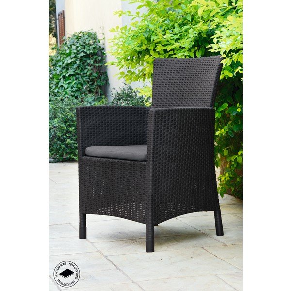 Ciemnoszary plastikowy fotel ogrodowy Lowa – Keter-image-3