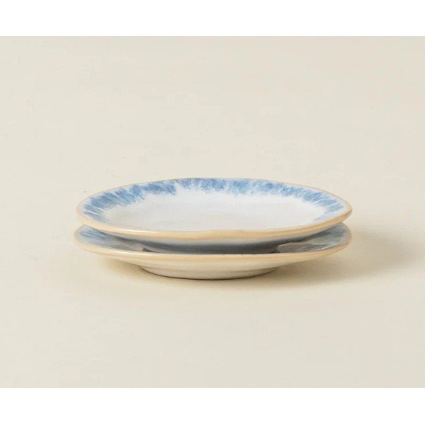 Biały/niebieski głęboki kamionkowy talerz Brisa – Costa Nova-image-1