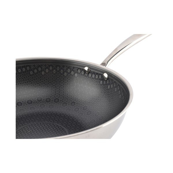 Patelnia z powłoką nieprzywierającą wok ze stali nierdzewnej ø 31,5 cm Fusion – BonBistro-image-1