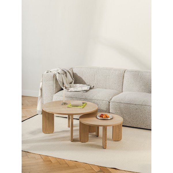 Okrągły stolik z blatem w dekorze dębu w naturalnym kolorze ø 55 cm Kuvu – noo.ma-image-4