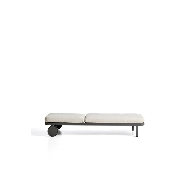 Ciemnoszary metalowy regulowany leżak ogrodowy Kionia – Kave Home-image-3