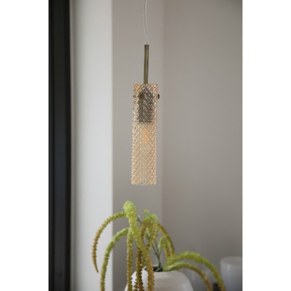 Szklana lampa wisząca w kolorze mosiądzu/w bursztynowym kolorze ø5x27,5 cm Vibia – Markslöjd-image-1