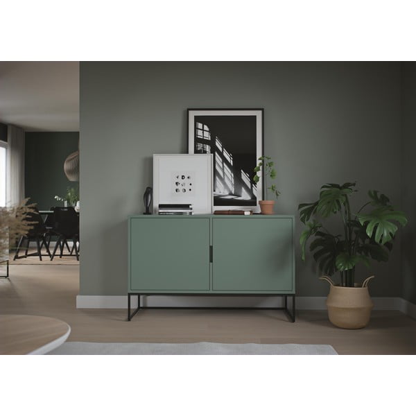 Zielona szafka z metalową konstrukcją w czarnym kolorze Tenzo Lipp-image-1