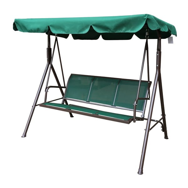 Zielona metalowa huśtawka ogrodowa Confort – Rojaplast-image-1