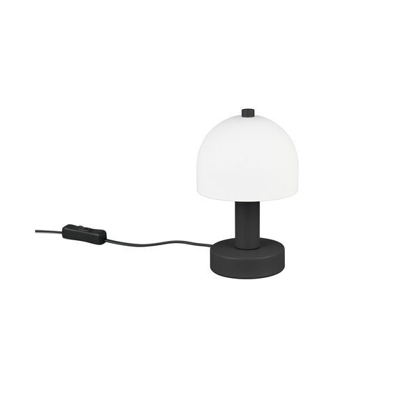 Czarno-biała lampa stołowa ze szklanym kloszem (wysokość 19 cm) Glenn – Reality-image-3