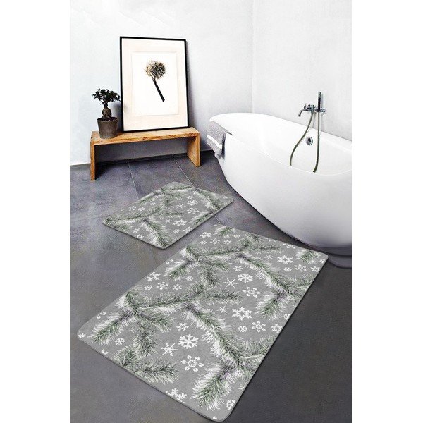 Szare dywaniki łazienkowe zestaw 2 szt. 60x100 cm – Mila Home-image-1
