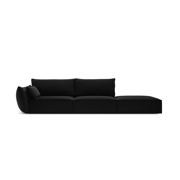 Czarna aksamitna sofa lewostronna 264 cm Vanda – Mazzini Sofas