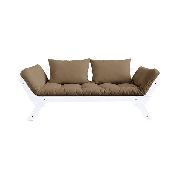 Sofa rozkładana z brązowym obiciem Karup Design Bebop White/Mocca