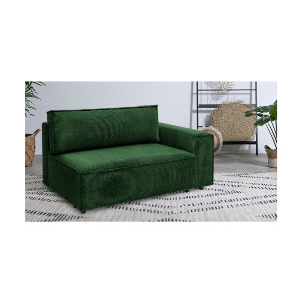 Zielony sztruksowy moduł sofy (prawostronny) Nihad modular – Bobochic Paris-image-1