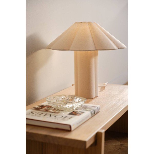 Kremowa lniana lampa stołowa (wysokość 38 cm) Gerd – Jotex-image-1