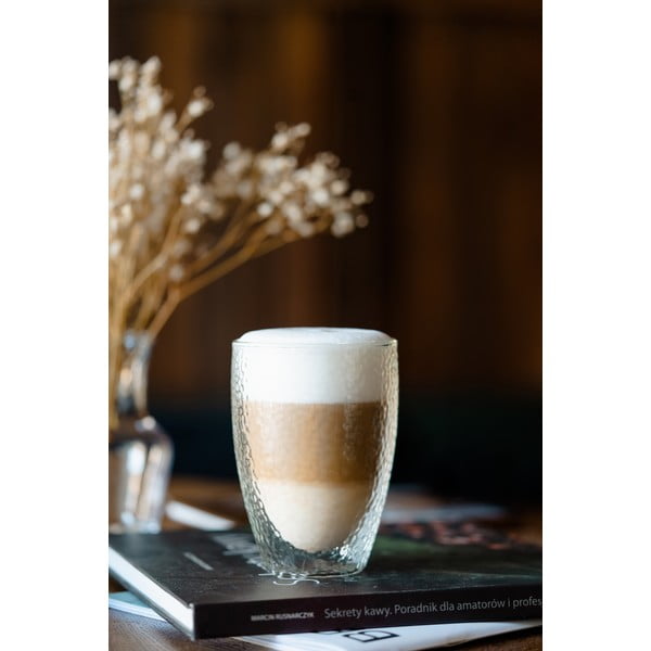 Szklany kubek do latte/z podwójną ścianką 350 ml Allessia – Vialli Design-image-1