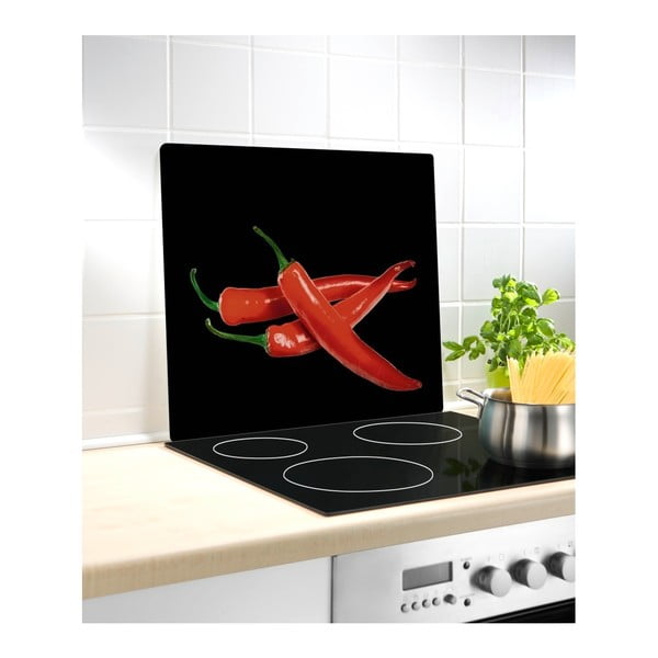 Szklana płyta ochronna na ścianę Wenko Peperoni, 50x56 cm-image-1