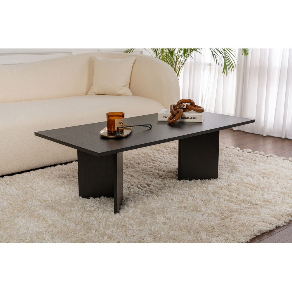 Czarny stolik z matowym wykończeniem 60x119 cm Sabin – Kalune Design (zdjęcie 4)