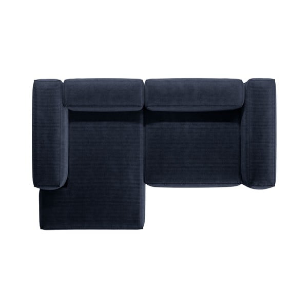 Ciemnoniebieski sztruksowy narożnik (lewostronny/z szezlongiem) Bergamo – Cosmopolitan Design-image-3